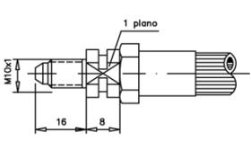 RACORERÍA DE FRENO 0021160BB - RACOR FRENO MACHO M10X1,00 CONVEXO L=16MM