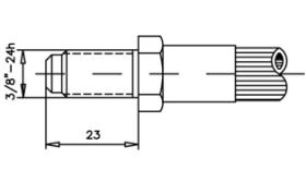 RACORERÍA DE FRENO 0021169BB - RACOR FRENO MACHO 3/8 SAE CONVEXO L=23MM