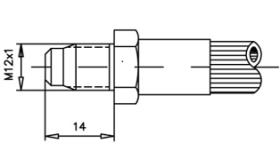 RACORERÍA DE FRENO 0021183BB - RACOR FRENO MACHO M12X1,00 CONVEXO L=14MM