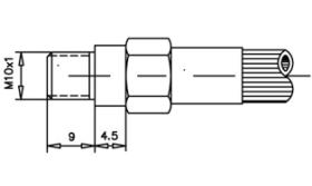 RACORERÍA DE FRENO 0021185BB - RACOR FRENO MACHO M10X1,00 ASIENTO PLANO L=9MM