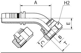  M224430810 - HEMBRA LOCA ORFS 45º ROSCA 1" TUB.1/2