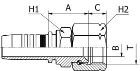  M227120404 - HEMBRA LOCA JIC HEXAGONAL T.S. ROSCA 7/16 TUB.1/4