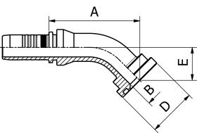  M233410808 - BRIDA 45º 3000 PSI DIAM. 30,3 TUB.1/2