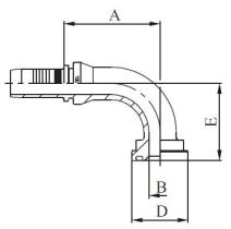  M233910808 - BRIDA 90º 3000 PSI DIAM. 30,3 TUB.1/2