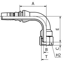 Manuli M408921212 - HEMBRA LOCA BSP 90º O-RING T.S. ROSCA 3/4 TUB.3/4 IP