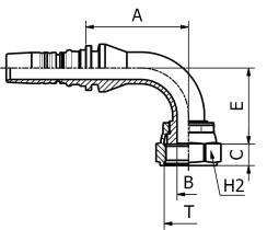 Manuli M424912020 - HEMBRA LOCA ORFS 90º T.P. ROSCA 1"11/16 TUB.1"1/4 IP