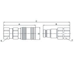  Q03911041A0608 - ENCHUFE RAPIDO CARAPLANA MACHO DN10 - 1/2