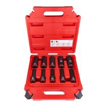 Milwaukee 4932480457 - JUEGO DE 10 VASOS LARGOS DE IMPACTO DE 1/2"