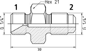 CEJN 199501602 - ADAPT. M-M 1/4" BSP C/INT. 60º X C/EXT. 120º